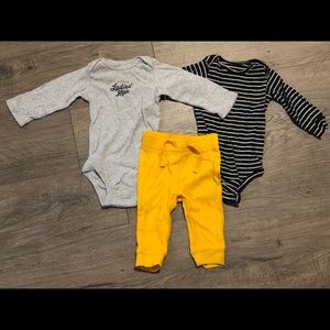 Carter’s onesies and Old Navy pants